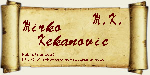 Mirko Kekanović vizit kartica